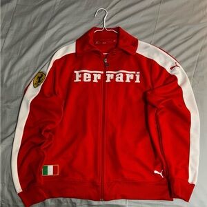 Ferrari Red and White Bomber Jacket